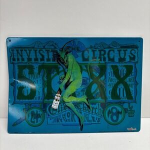 Invisible Circus Styx Metal Tin Sign Green Devil Maurin Quina 2006 Vintage